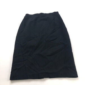 Cache Wool Blend Small (Fits 28In) Pleated Lined Knee Length Skirt Black